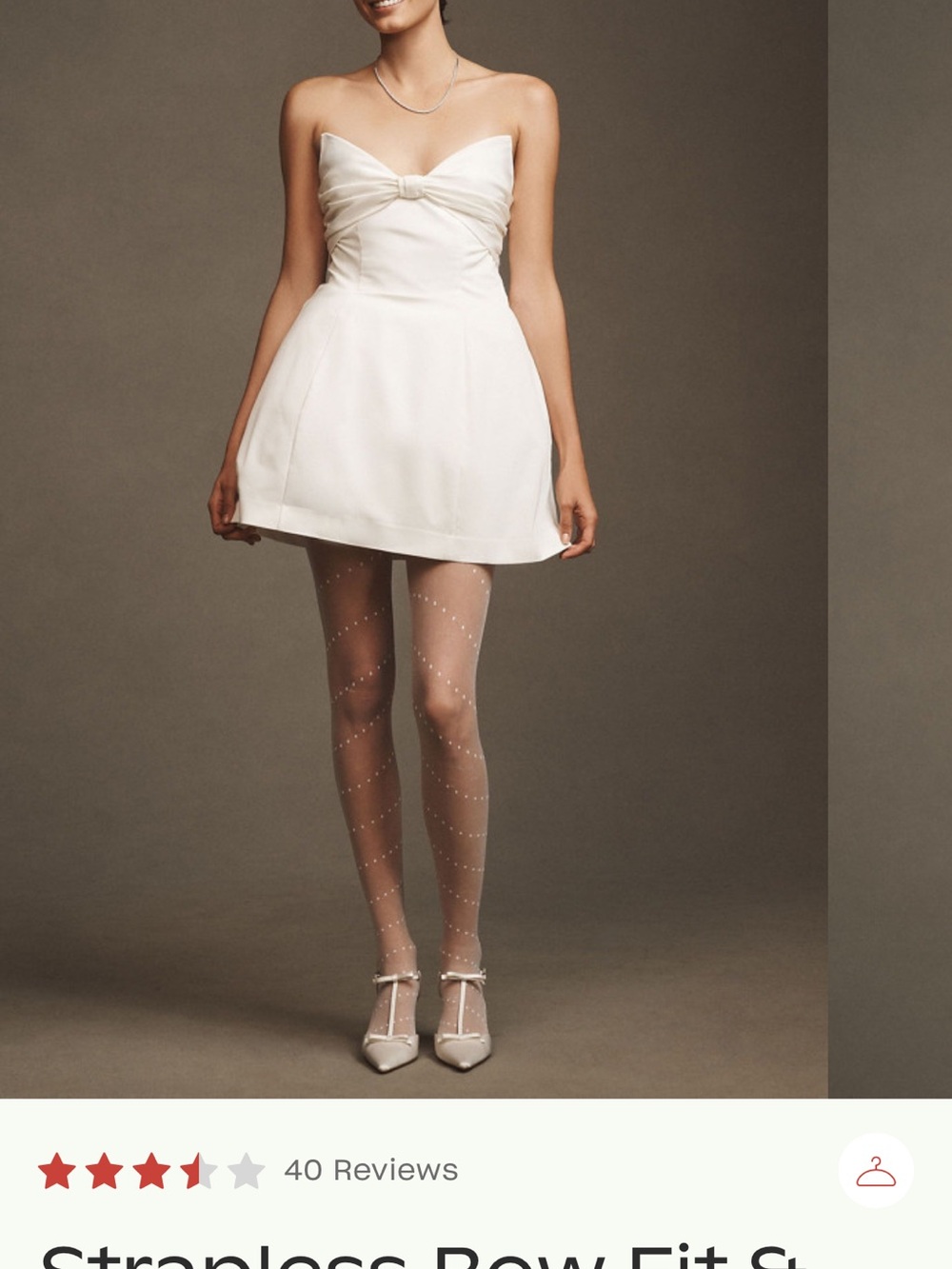 Anthropologie Strapless Bow Mini Dress - Cream